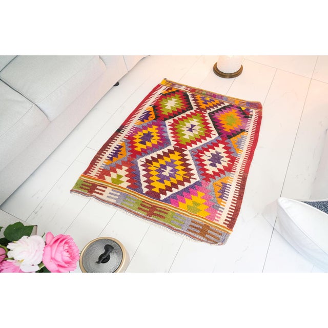 Textile Small Oushak Turkish Kilim Rug For Sale - Image 7 of 10