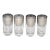 1970s Mid Century Dorothy Thorpe Style Silver Fade Ombre Roly Poly Glasses Highball Tumblers- Set of 4 For Sale