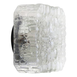 Mid-Century Square Clear Glass Sconce For Sale
