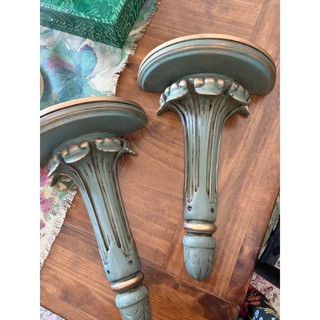 Wood Vintage Fluted Solid Wood Corbel Wall Brackets - A Pair For Sale - Image 7 of 9