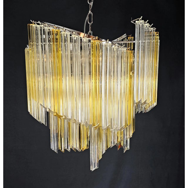 Vintage Chandelier with Quadrihedral Prism Glass from Murano, 2004 For Sale - Image 4 of 12
