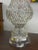 Wood Mid Century Pineapple Formed Glass Lamp For Sale - Image 7 of 9