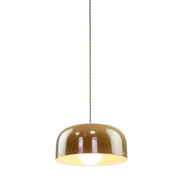 Space Age Brown Pendant Lamp from Guzzini, 1960s For Sale