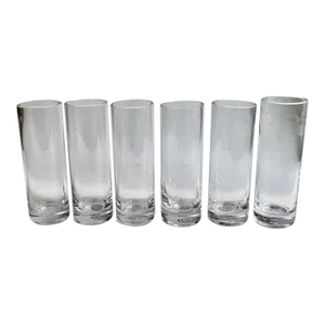Vintage Clear Crystal Cylinder Vases- Set of 6