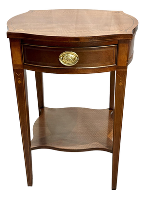 Baker Historic Charleston Collection Mahogany One-Drawer Side Table With Satinwood Inlay