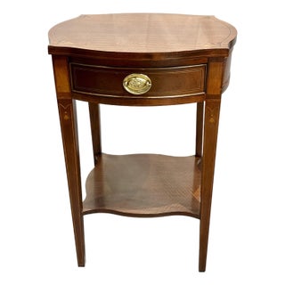 Mahogany Side Table With Satinwood Inlay by Baker, Historic Charleston Collection For Sale