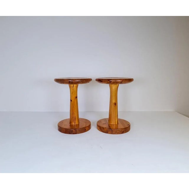 1970s Scandinavian Modern Pine Stools, Sweden, 1970s, Set of 2 For Sale - Image 5 of 16