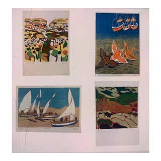 Set of Brazilian Woodblock Prints by Brazilian Artist Hannah Brandt For Sale