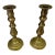 1970s Pair of Brass Candle Sticks For Sale