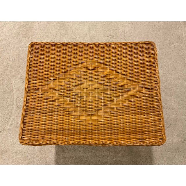 Mid-Century Modern Vintage Wicker Table For Sale - Image 3 of 8