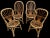 Provençal Rattan Armchairs and Chairs, France, 1960s, Set of 4 For Sale - Image 4 of 18