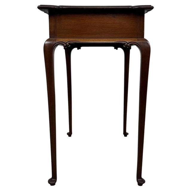 Antique Early 20th Century English Mahogany Side Table with Cabriole Legs For Sale - Image 9 of 12