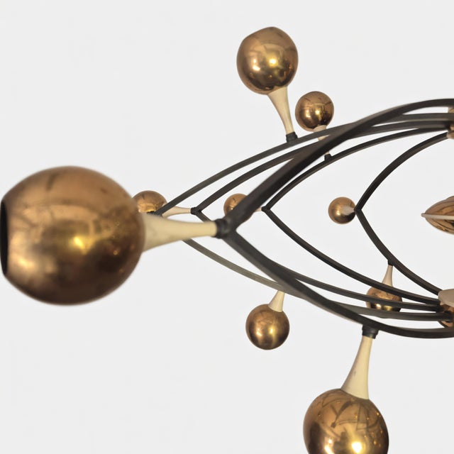 Mid-Century Modern Mid-Century Sputnik Chandelier by Oscar Torlasco for Lumi, 1950s For Sale - Image 3 of 14