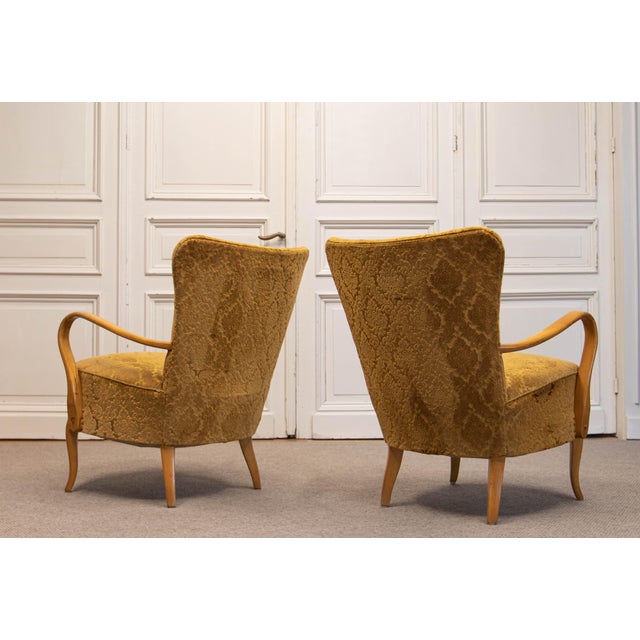Danish Modern Lounge Chairs by Alfred Christensen for Slagelse Møbelværk, 1940s, Set of 2 For Sale - Image 6 of 14