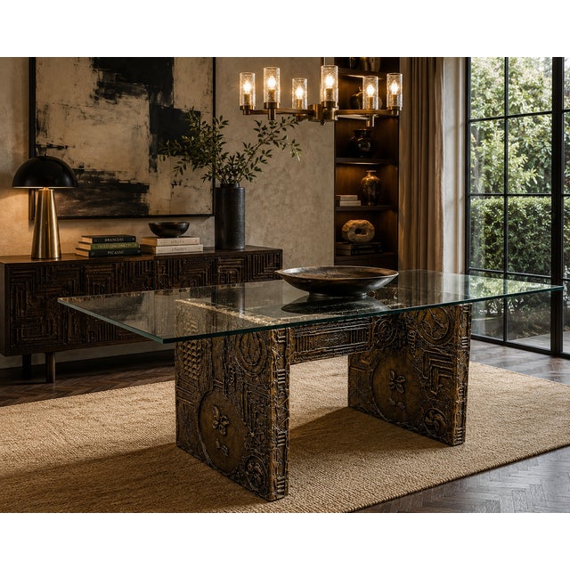 Exceptional 1960s Brutalist sculptural dining table attributed to Adrian Pearsall for Craft Associates. Inspired by the...