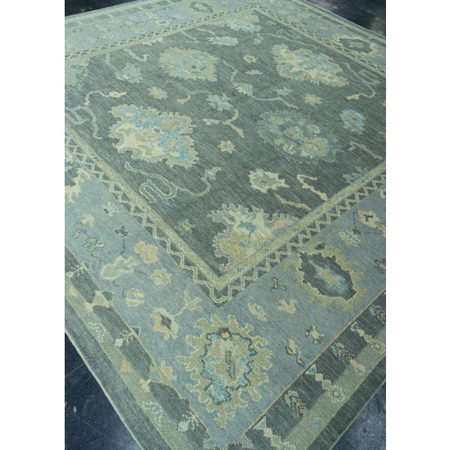 Turkish Oushak Rug 9'11" x 10'1" #19175 For Sale In Houston - Image 6 of 8