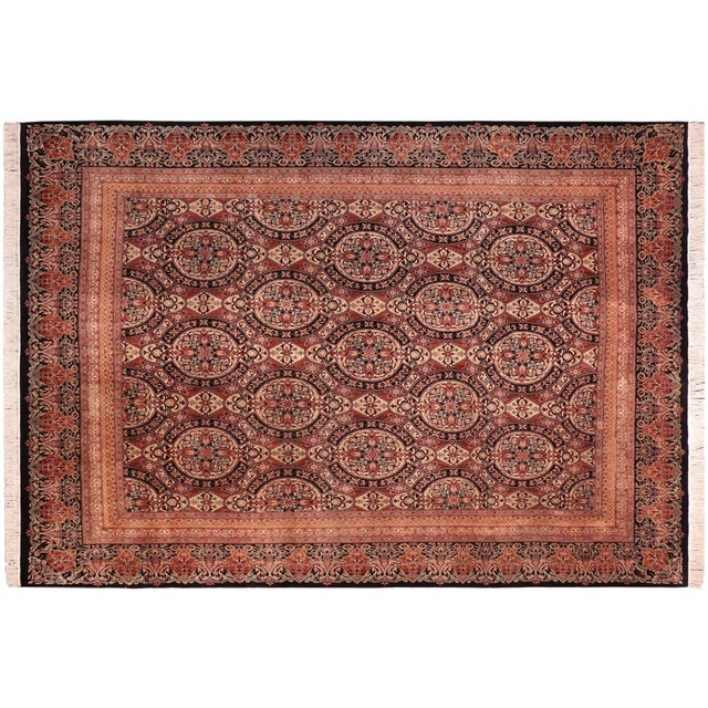Shabby Chic 1990's Renaissance Black/Rust Wool Rug - 8'0'' X 10'4'' For Sale - Image 9 of 9
