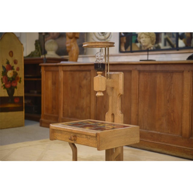 1950s Oak Bedside Table by Guillerme and Chambron for Votre Maison, 1950s For Sale - Image 5 of 13