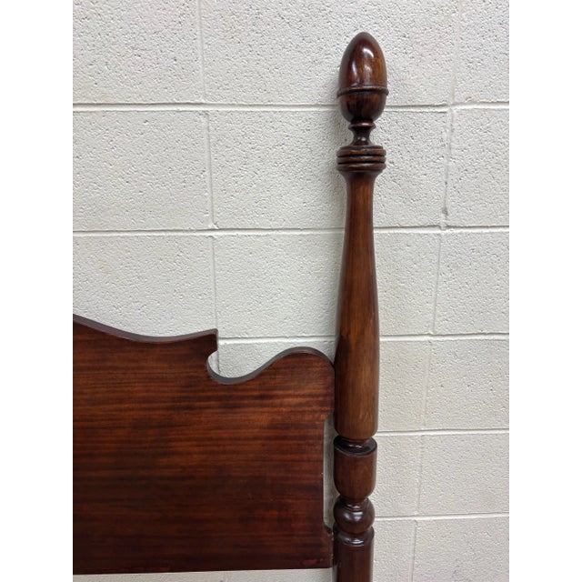 Brown Vintage Full Size Duncan Phyfe Traditional Style Acorn Finial Poster Bed For Sale - Image 8 of 9