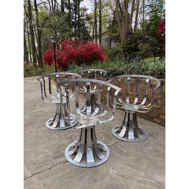 Mid 20th Century Herbert Saiger for Russell Woodard Mid Century Modern Swivel Chairs - Set of 4, Attributed For Sale - Image 5 of 10