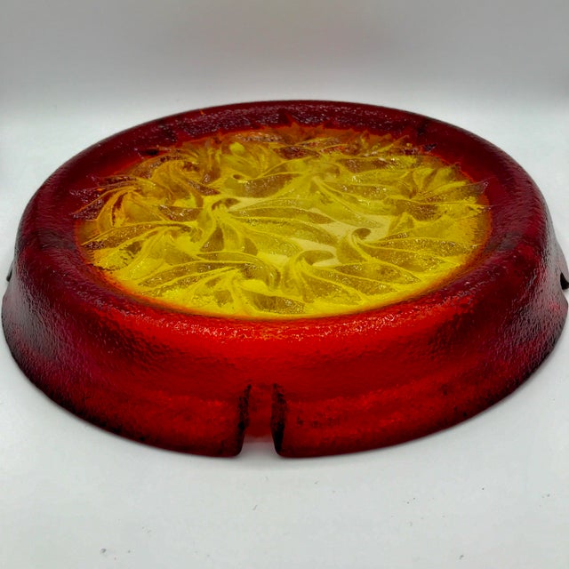 Glass 1960s Blenko Amberina Cigar Ashtray For Sale - Image 7 of 7