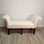 Cream Upholstered Scroll Arm Bench in Cream Textured Fabric With Mahogany Base For Sale - Image 8 of 8