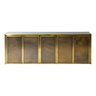 Vintage Sideboard in Brushed Brass from Belgo Chrom, 1970s For Sale