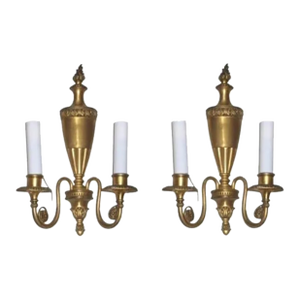 Set of Four Early 20th Century Adam Style Bronze Sconces Attributed to Caldwell - A Pair