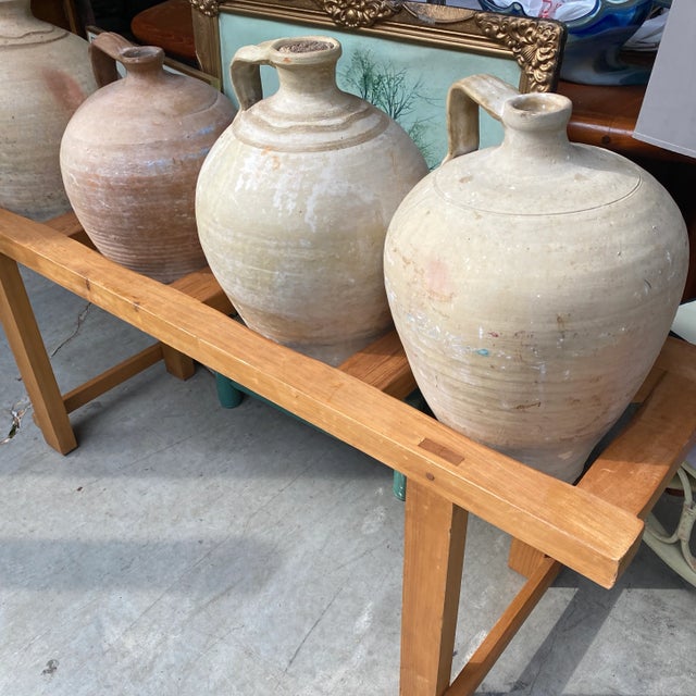 Ceramic Late 19th Century Mediterranean Olive Jugs With Stand - 5 Piece Set For Sale - Image 7 of 8