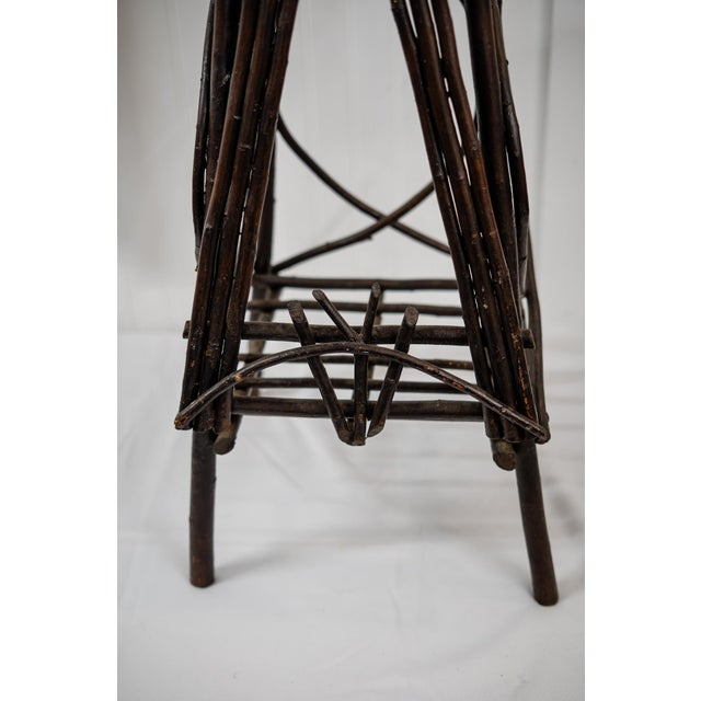 Wood Antique Adirondack Primitive Twig Table or Stool For Sale - Image 7 of 8