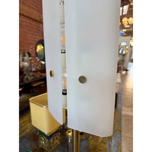 Angelo Lelii 1950s Angelo Lelii Opaline Glass Floor Lamp For Sale - Image 4 of 13