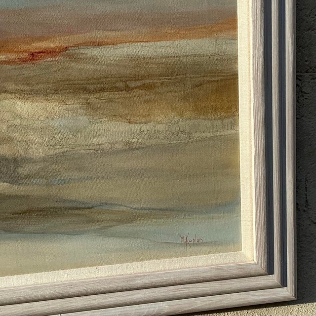 Late 20th Century Vintage Boho Original Oil Landscape Painting on Canvas For Sale - Image 5 of 8