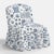 Textile Ashburn Ruffle Slipper Chair in Delft Print For Sale - Image 7 of 7