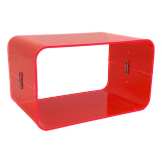 Fluo Pink Acrylic Glass Side Table, 1980s For Sale