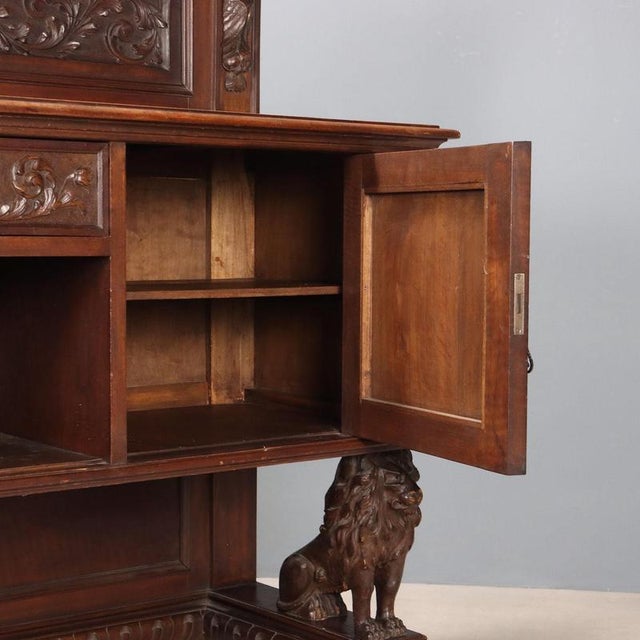 Antique Neo-Renaissance Walnut Cupboard, Italy, Early 20th Century For Sale - Image 6 of 11