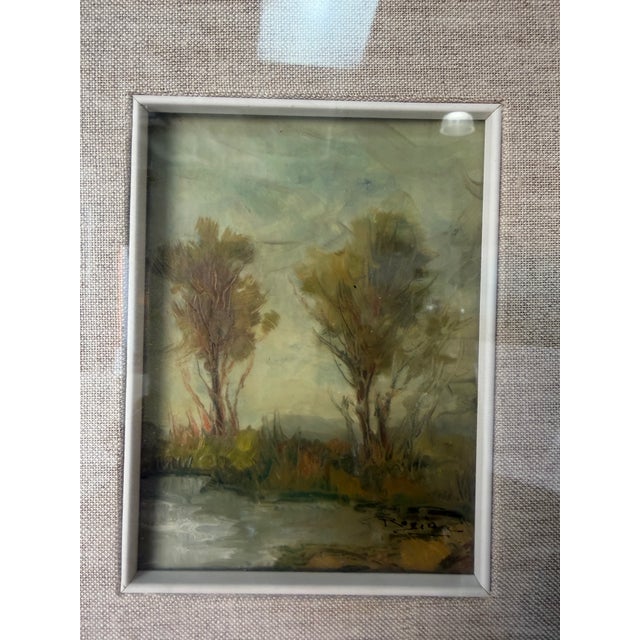 Vintage Rogiani Impressionist Landscape Oil on Canvas Board Painting – Framed For Sale In Miami - Image 6 of 12