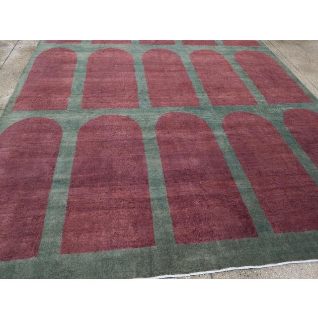 Textile Galerie Shabab Collection Mid-20th Century Turkish Art Deco Style Carpet For Sale - Image 7 of 9