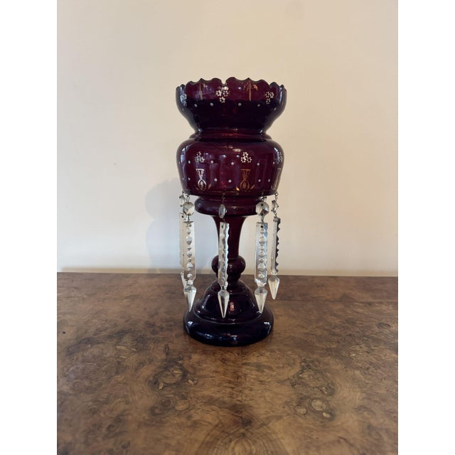 Large Antique Victorian Ruby Glass Lustre, 1860 For Sale - Image 6 of 6
