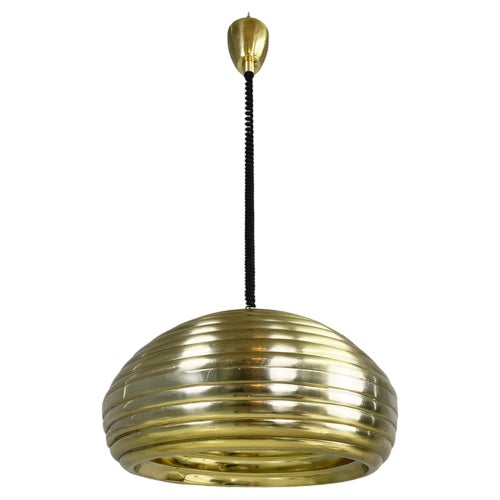 Mid-Century Italian Gold Hanging Light by Castiglioni for Flos, 1960s For Sale