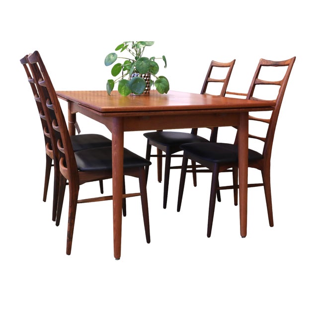 Vintage Chair in Rosewood and Black Leather by Niels Koefoed for Koefoeds Møbelfabrik, 1960s, Set of 4 For Sale - Image 12 of 16