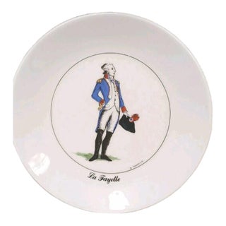 1989 Apilco Marquis De Lafayette Bernadette Frappier Saucer Plate White France For Sale