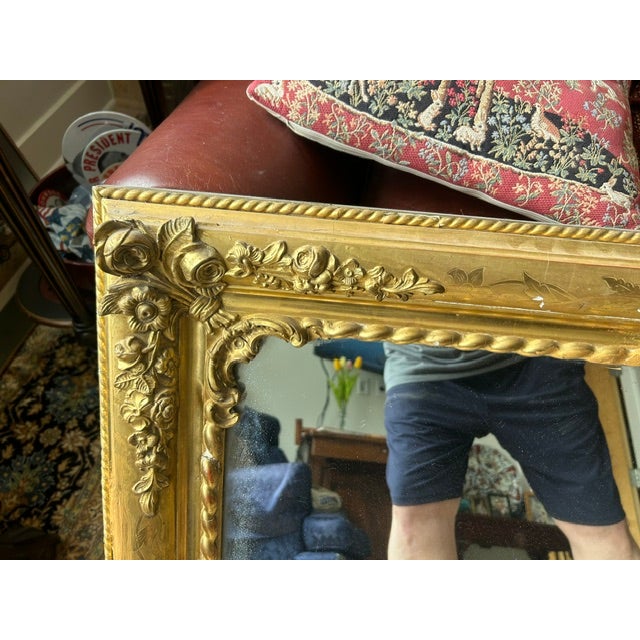 French 1880s French Louis XV Goldleaf Mirror For Sale - Image 3 of 4