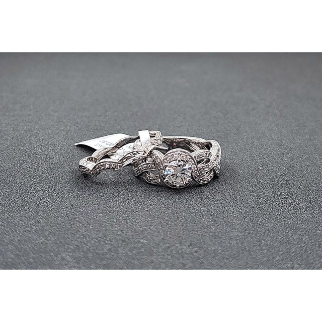 1.00 Ct Diamond Engagement Ring Set Size 6.5 For Sale In Chicago - Image 6 of 10