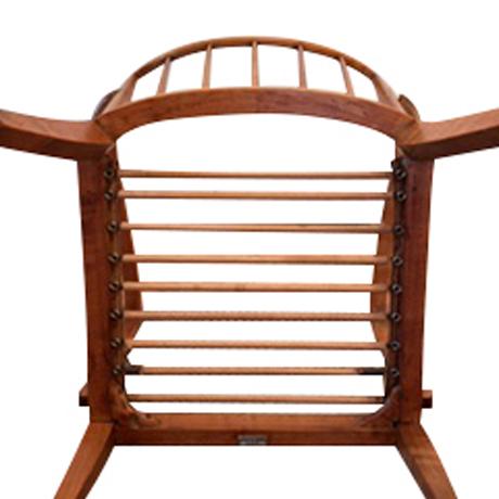Ivory Vintage Knoll Antimott Solid Wood Lounge Chair in Ivory Boucle' For Sale - Image 8 of 10