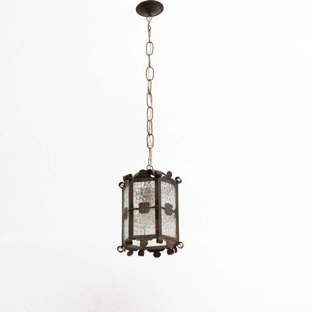 Vintage Metal Pendant Lamp, 1950 For Sale - Image 13 of 15