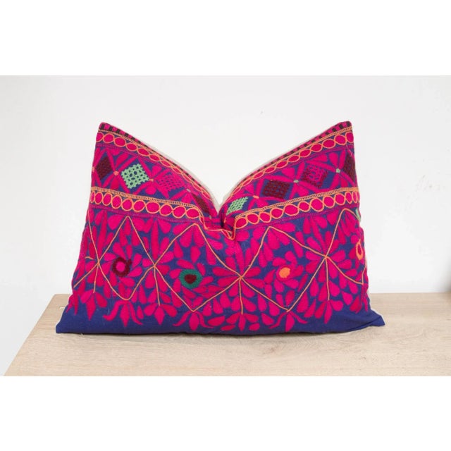 Resa Embroidered Floral Pillow For Sale - Image 4 of 7