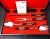 Mid-Century Modern New Late 20th Century S&s Haddad Family Authentic Jezzine Meat/Salad Serving Sets in Original Box With Coral & Turquoise Inlay- 5 Pieces For Sale - Image 3 of 10