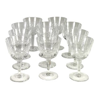 Mid 20th Century Orrefors-“ Imperial Crystal Stemware Collection”-Mouth Blown Crystal Wine/Water Goblets – Set of 11 For Sale