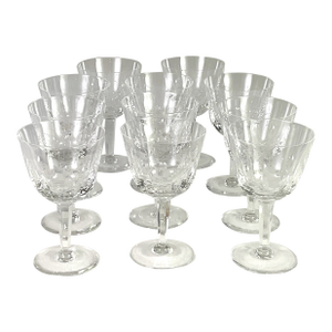 Mid 20th Century Orrefors-“ Imperial Crystal Stemware Collection”-Mouth Blown Crystal Wine/Water Goblets – Set of 11