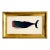 Original Hand-Painted Baby Whale Painting in a Vintage Italian Frame For Sale